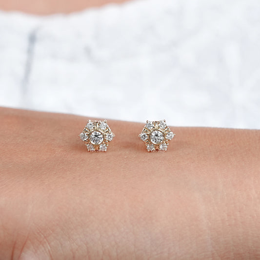 Round Cut Lab Minimalist Stud Earrings