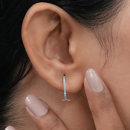 Round Cut  Lab Hoop Earrings
