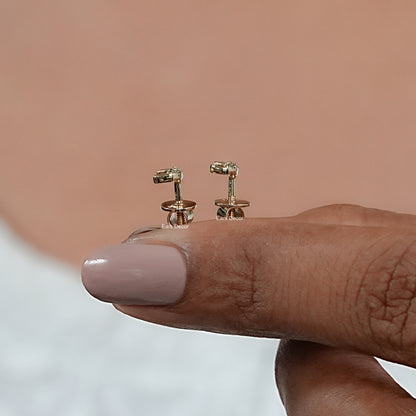 Round Cut Lab Diamond Alphabet Stud Earrings