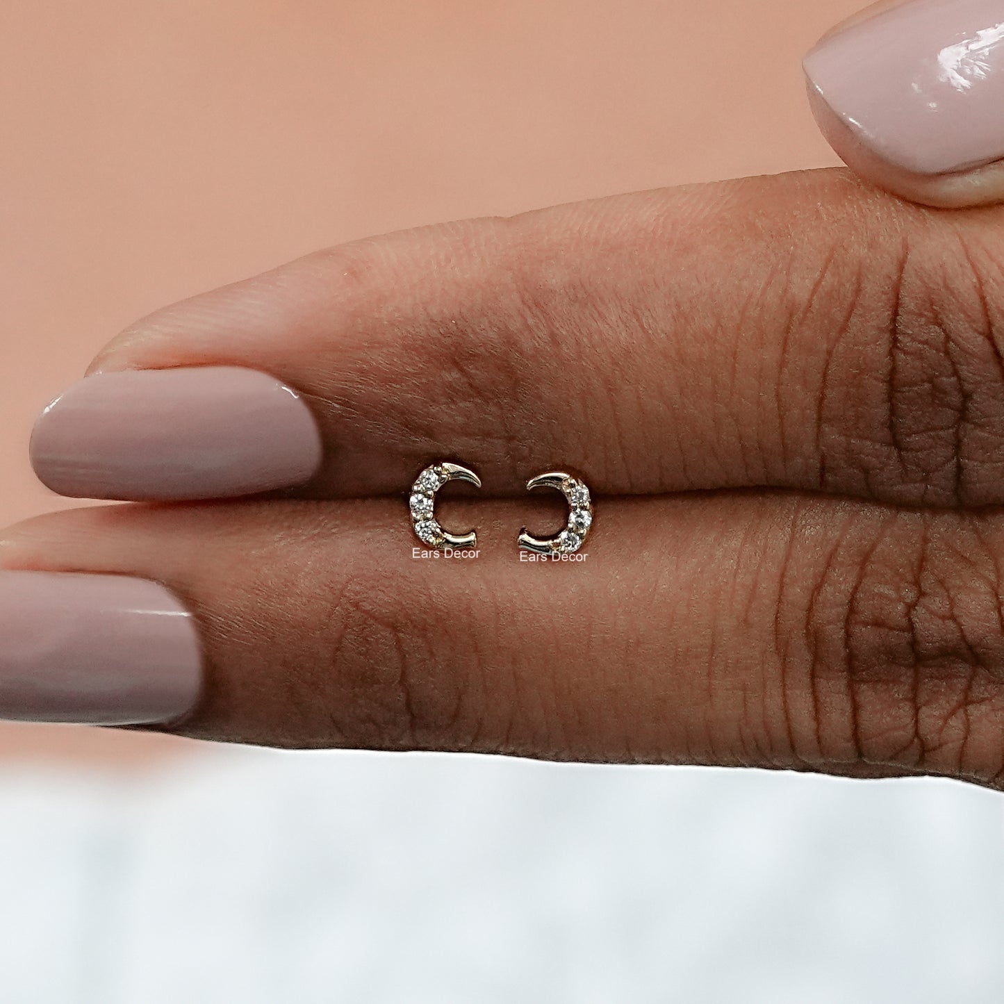 Round Cut Lab Diamond Alphabet Stud Earrings