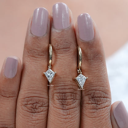 Kite Cut Lab Diamond Hoop Earrings