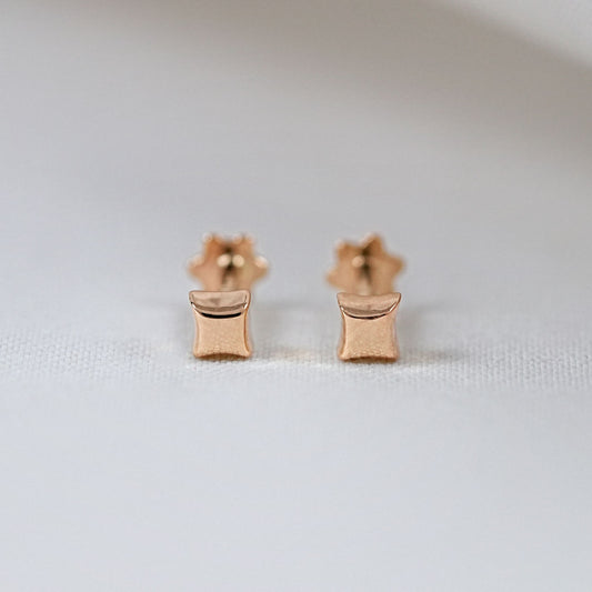 Plain Solid Gold Dainty Stud Earrings