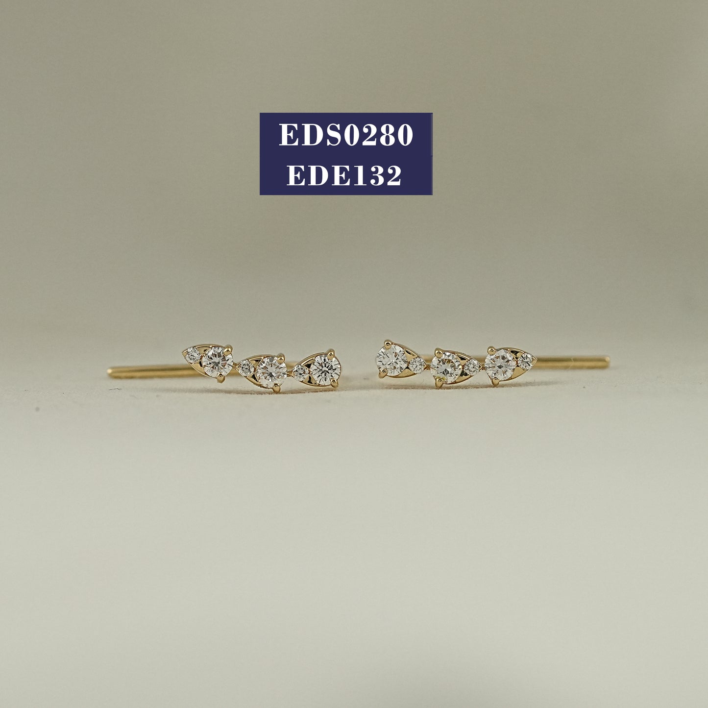 Round Cut Lab Diamond Ear Crawlers Earrings