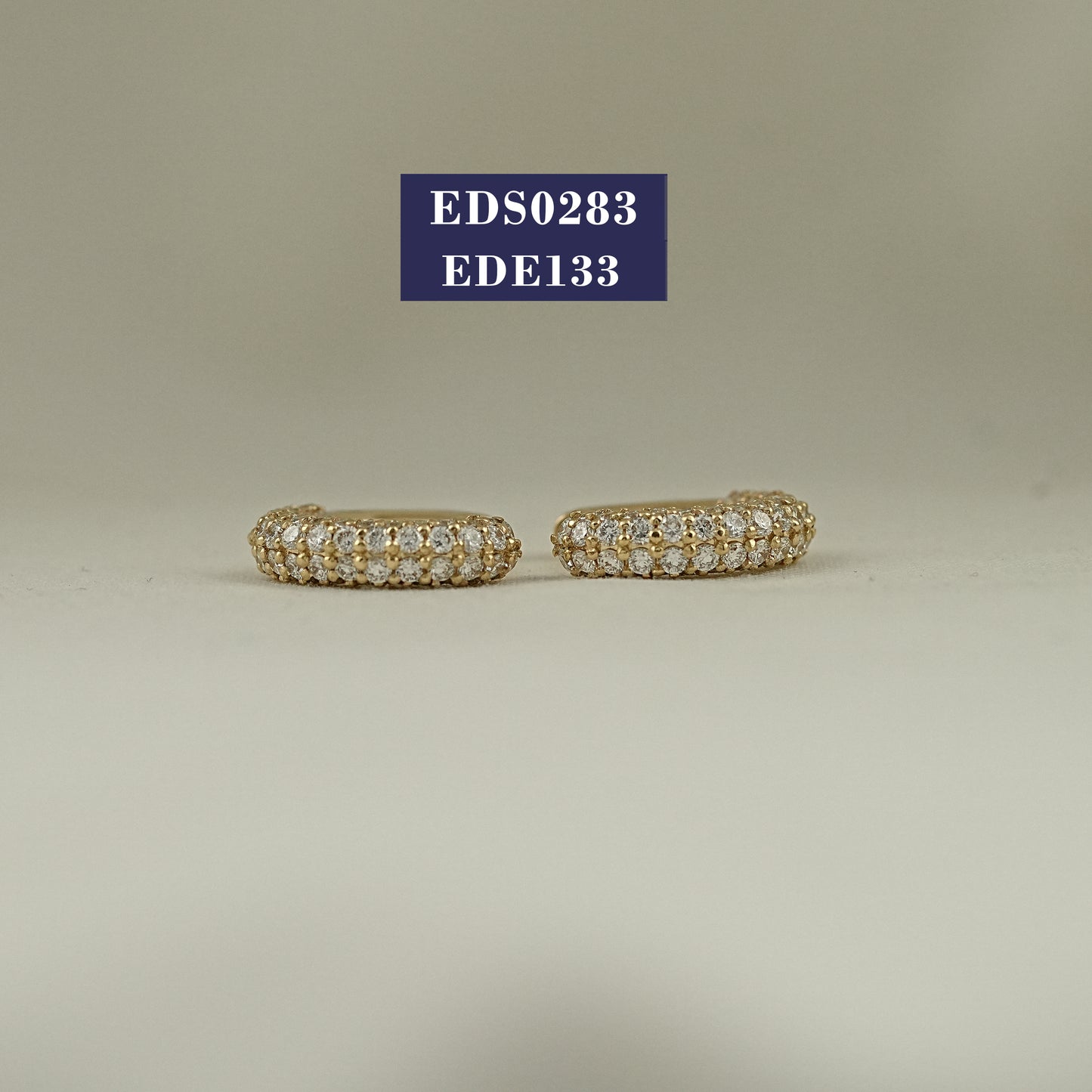Round Diamond Pave Set Hoop Earrings