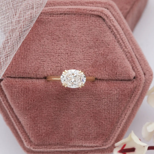 2.00 CT Oval Cut Solitaire East West Set Promise Ring