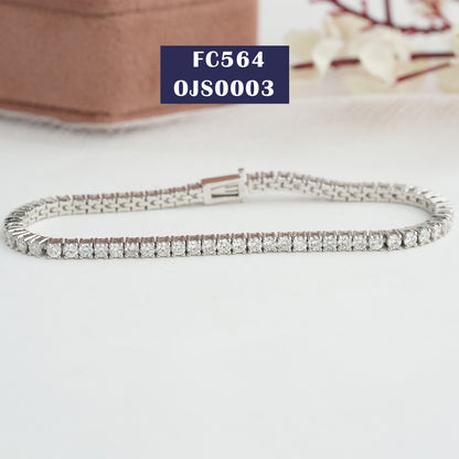 2.50 MM Round  Cut  Lab Diamond  Bracelet