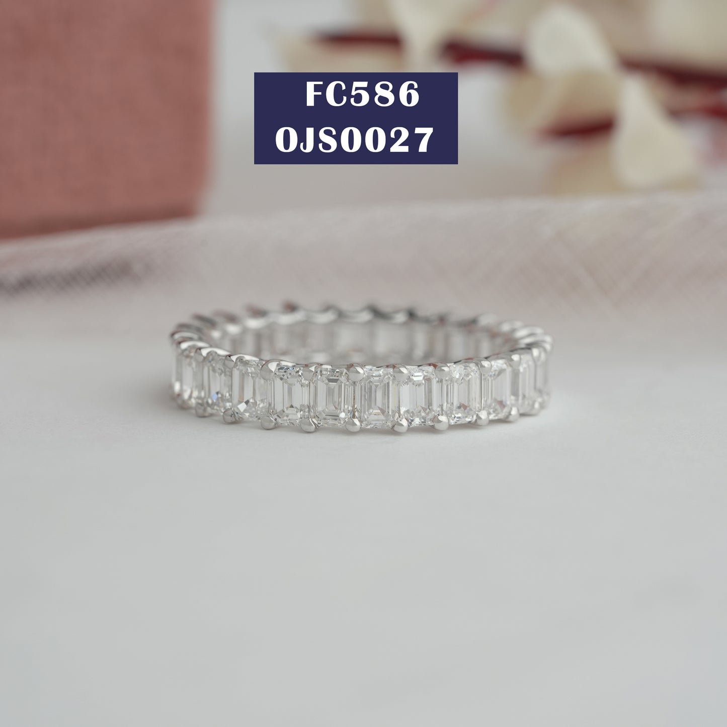 Emerald  cut  Lab  Diamond  Wedding Band