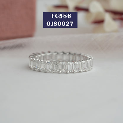 Emerald  cut  Lab  Diamond  Wedding Band