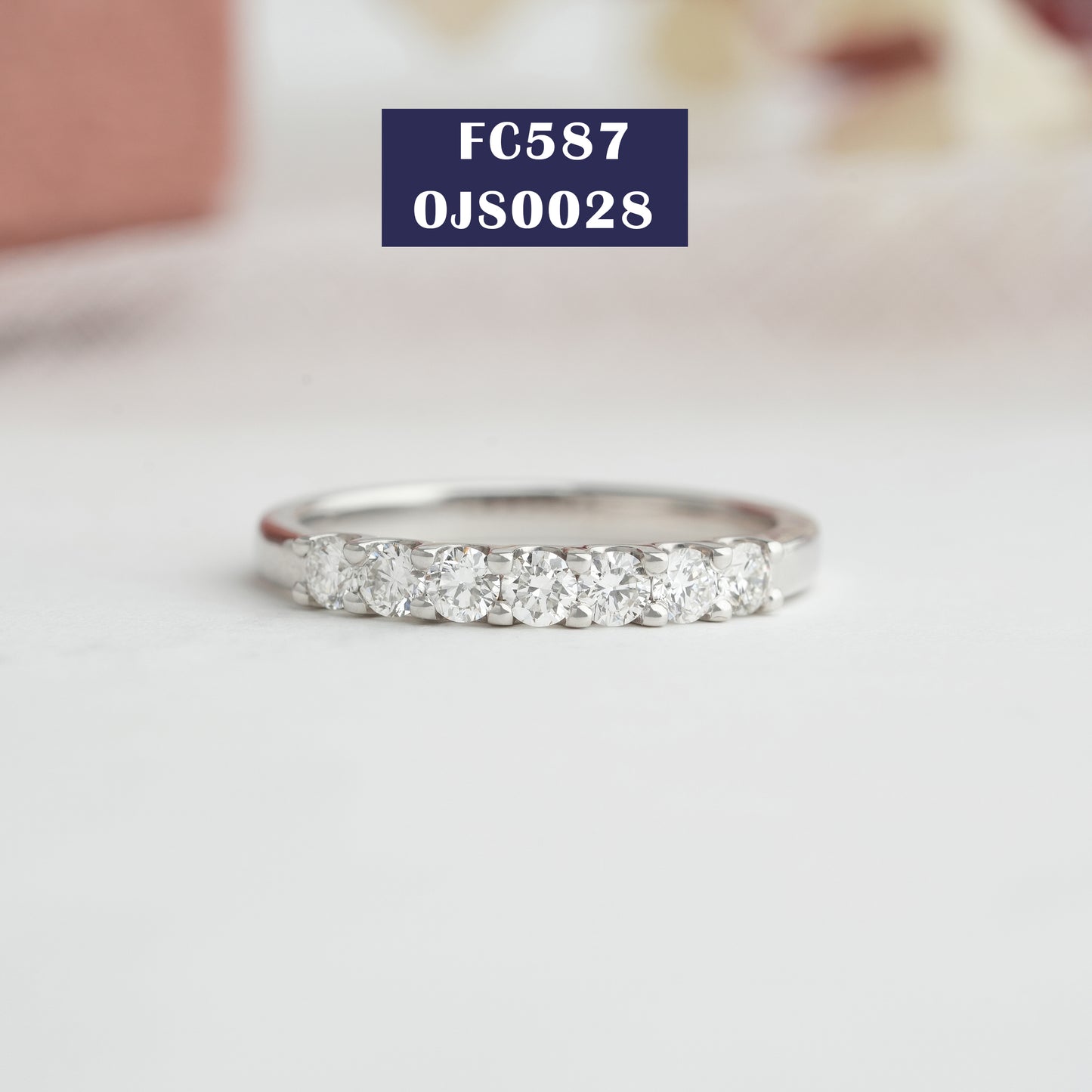 7 Stone Round  Cut Lab Diamond  Ring