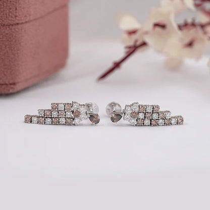 Chocolate Pear Cut Lab Diamond Chandelier Earrings