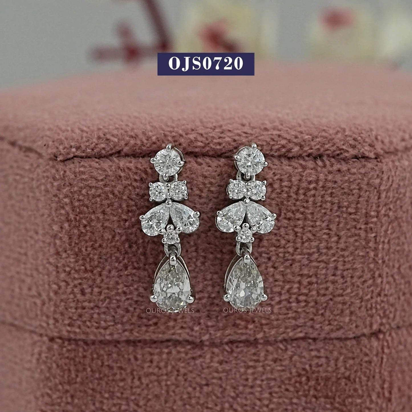 Fancy Olive Pear Cut Lab Diamond Earring
