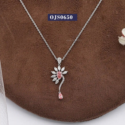 Fancy Pink Pear Cut Lab Diamond Pendant