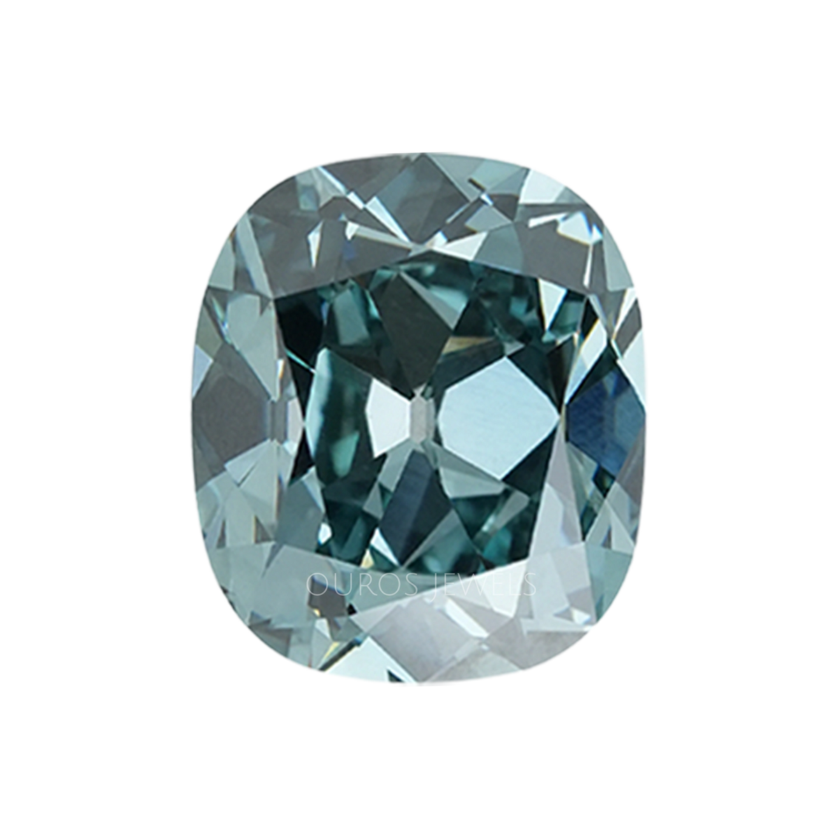 Greenish Blue Cushion Cut