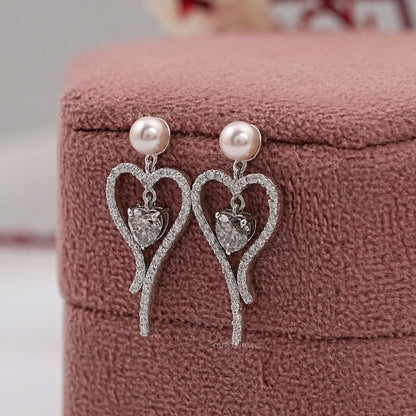 Olive Heart Cut Drop Dangle Earrings