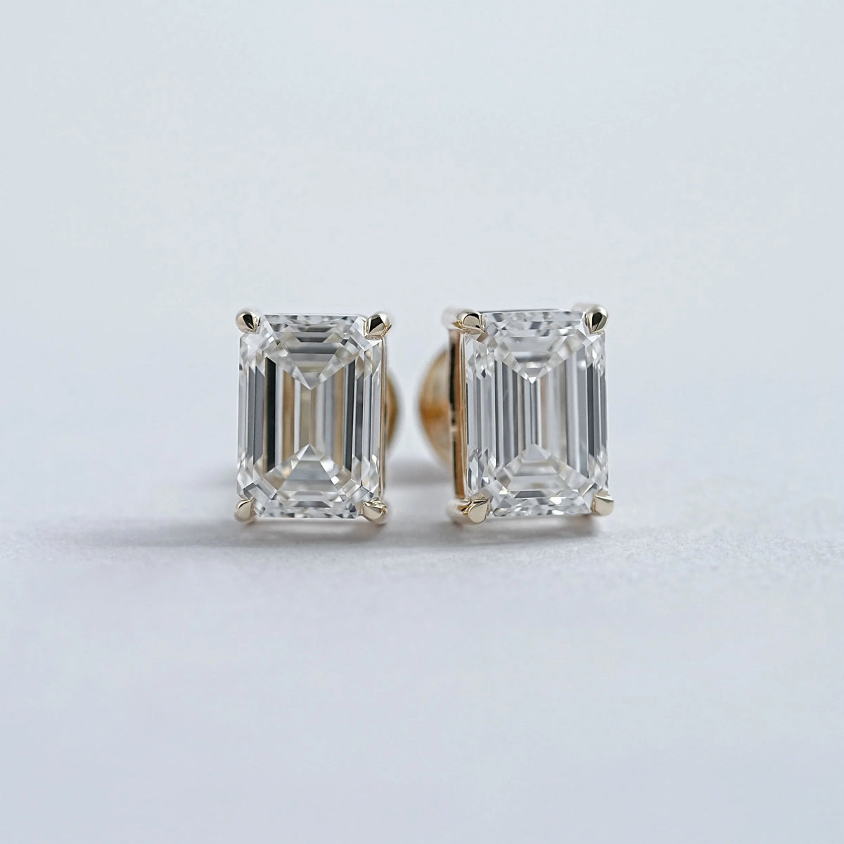 Emerald Lab Diamond Stud Earrings