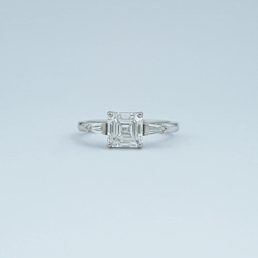 Trilogy Asscher Lab Diamond Engagement Ring