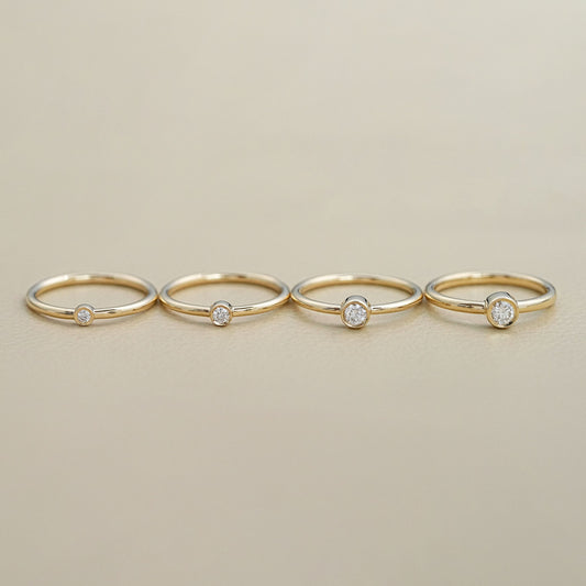 Round Diamond Bezel Set Ring