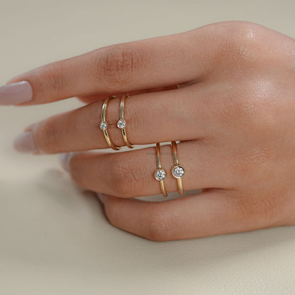 Round Diamond Bezel Set Ring