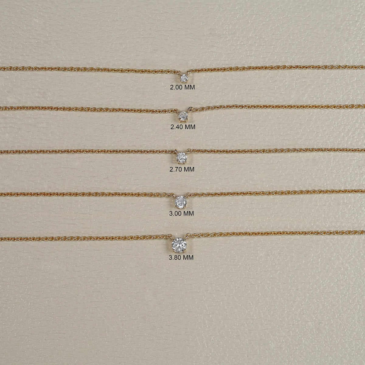 Round Cut Solitaire Diamond Necklace