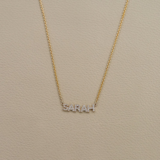 Round Diamond Name Necklace