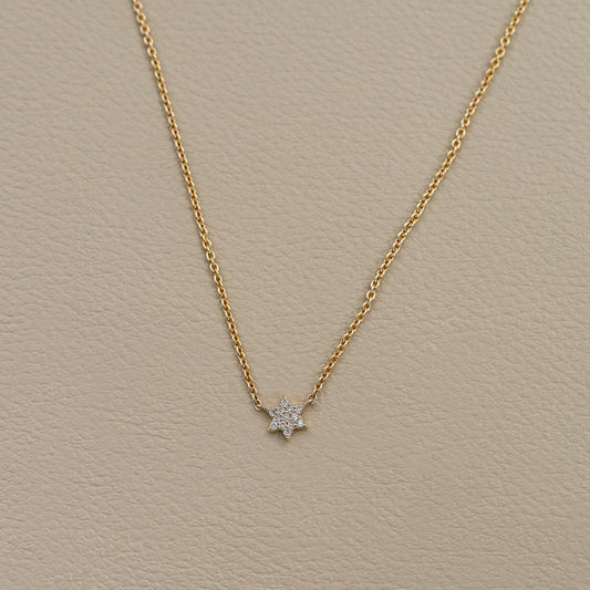 Round Lab Diamond Star Shape Necklace