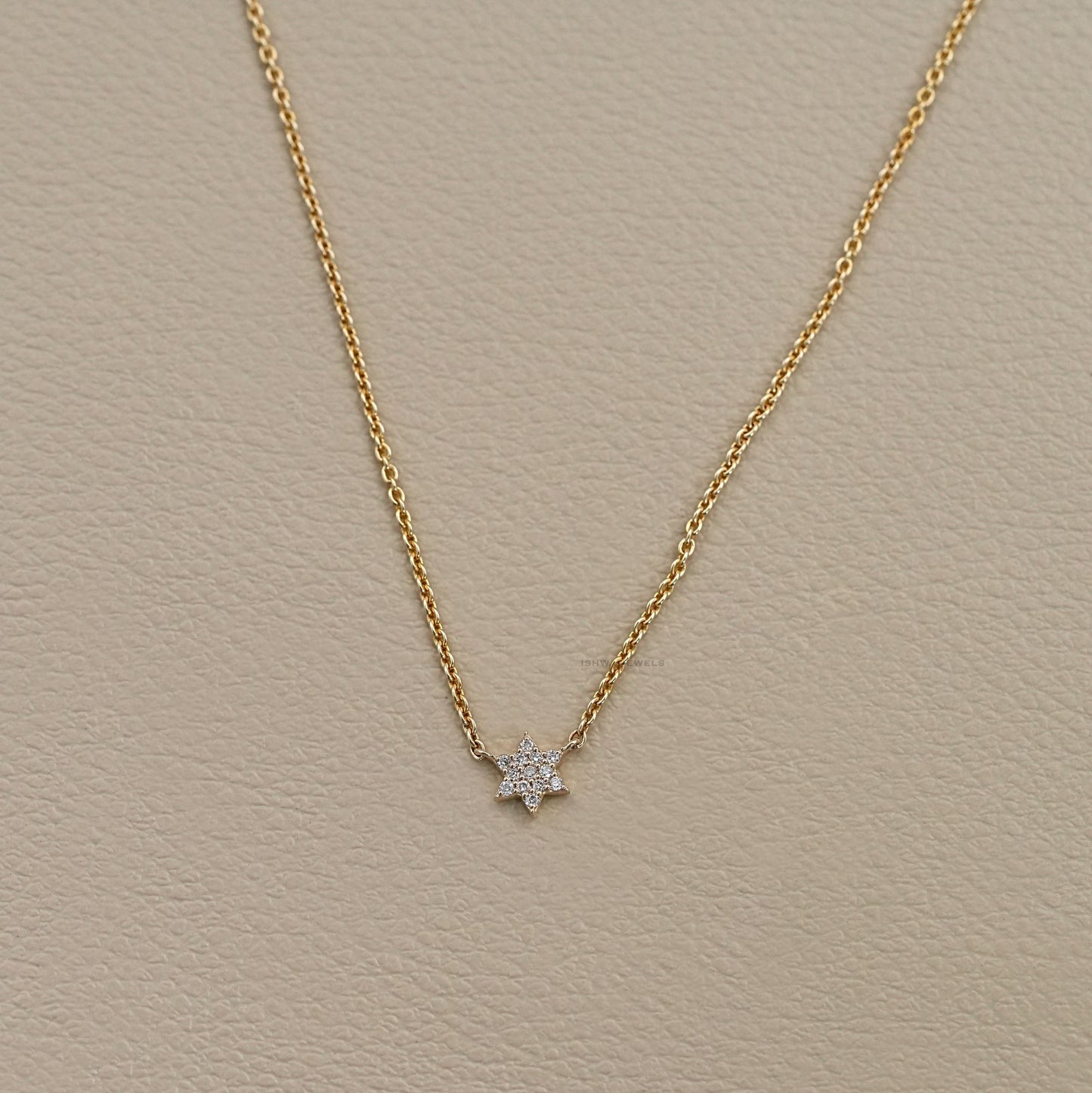 Round Lab Diamond Star Shape Necklace