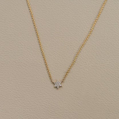 Round Lab Diamond Star Shape Necklace