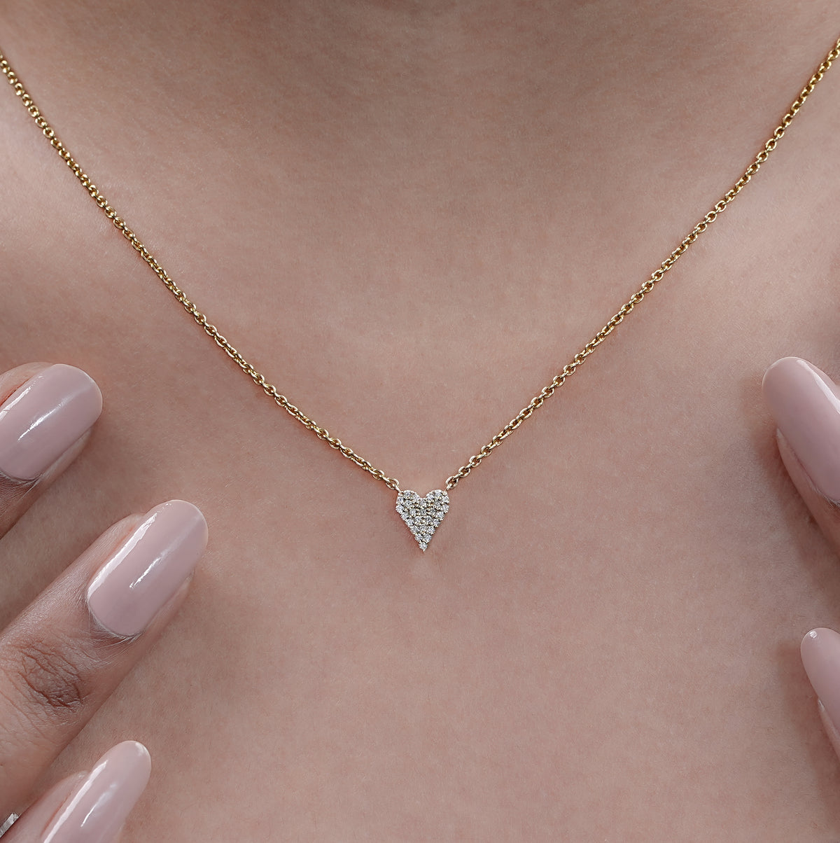 Heart Shape Round Lab Diamond Necklace