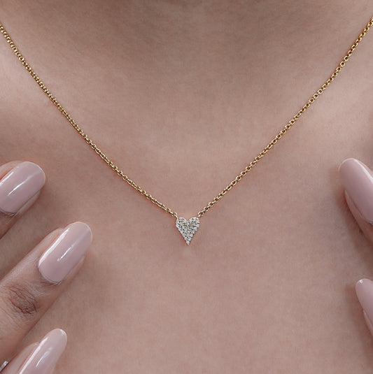 Heart Shape Round Lab Diamond Necklace