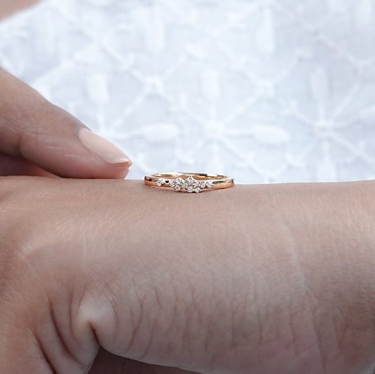 Round Diamond Cluster Wedding Ring