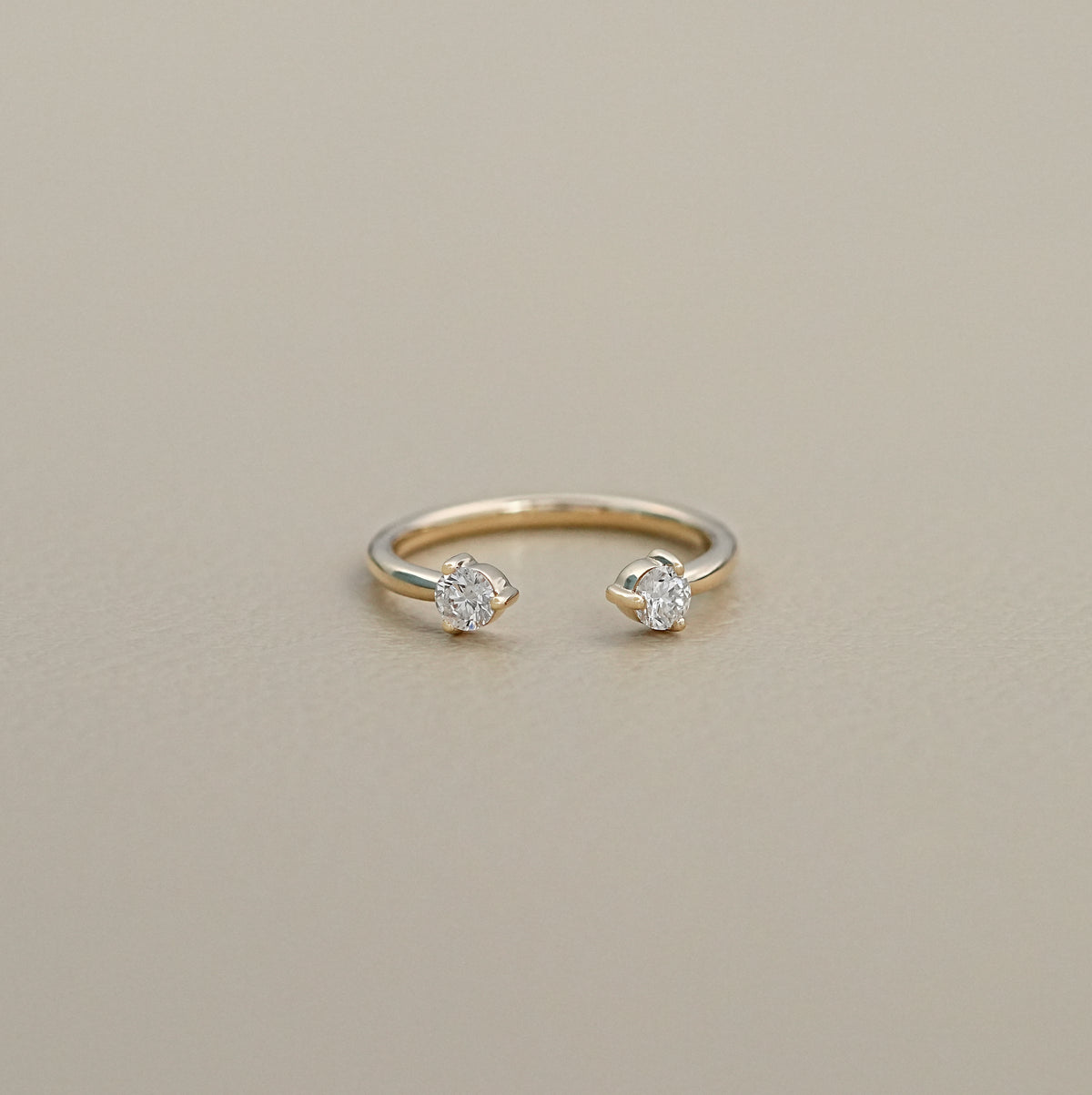 Round Lab Diamond Open Cuff Ring