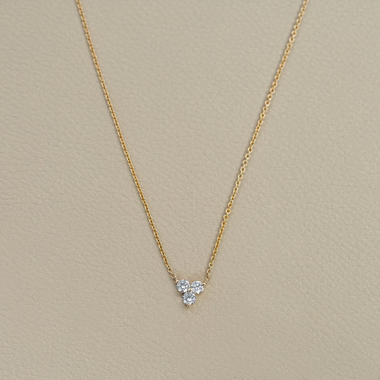 Three Stone Round Cut Necklace