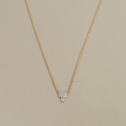 Three Stone Round Cut Necklace