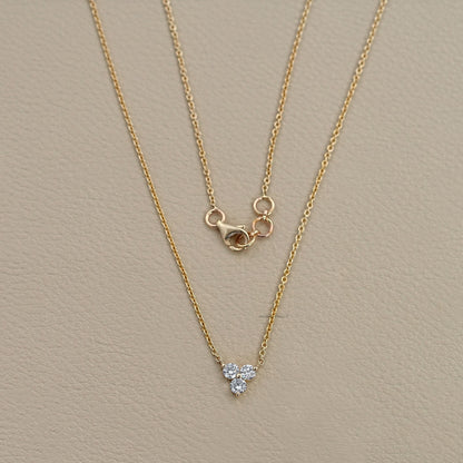 Three Stone Round Cut Necklace