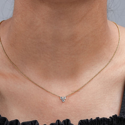 Three Stone Round Cut Necklace
