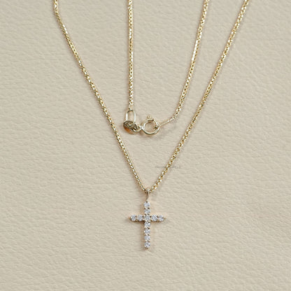 Round Diamond Cross Necklace