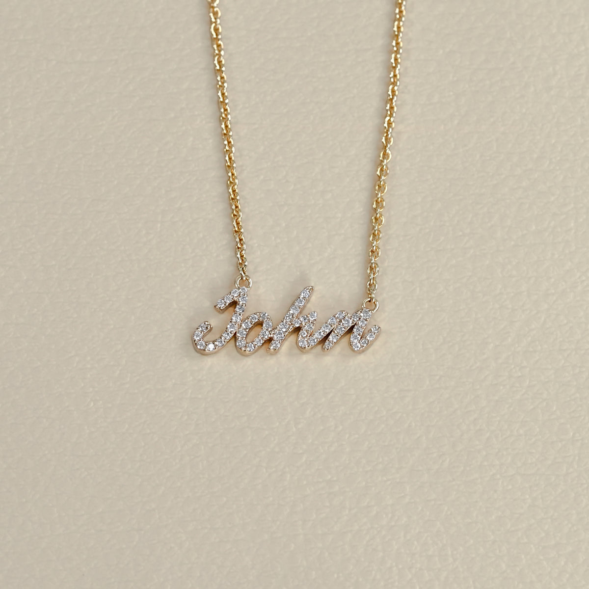 Round Lab Diamond Name Necklace