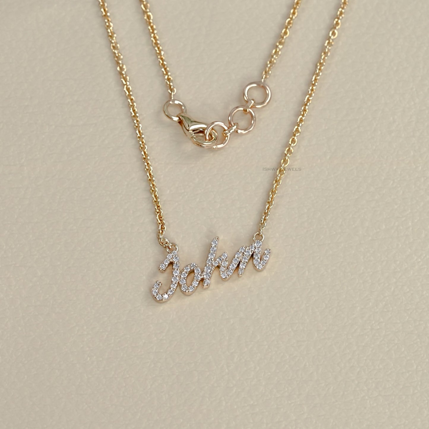 Round Lab Diamond Name Necklace