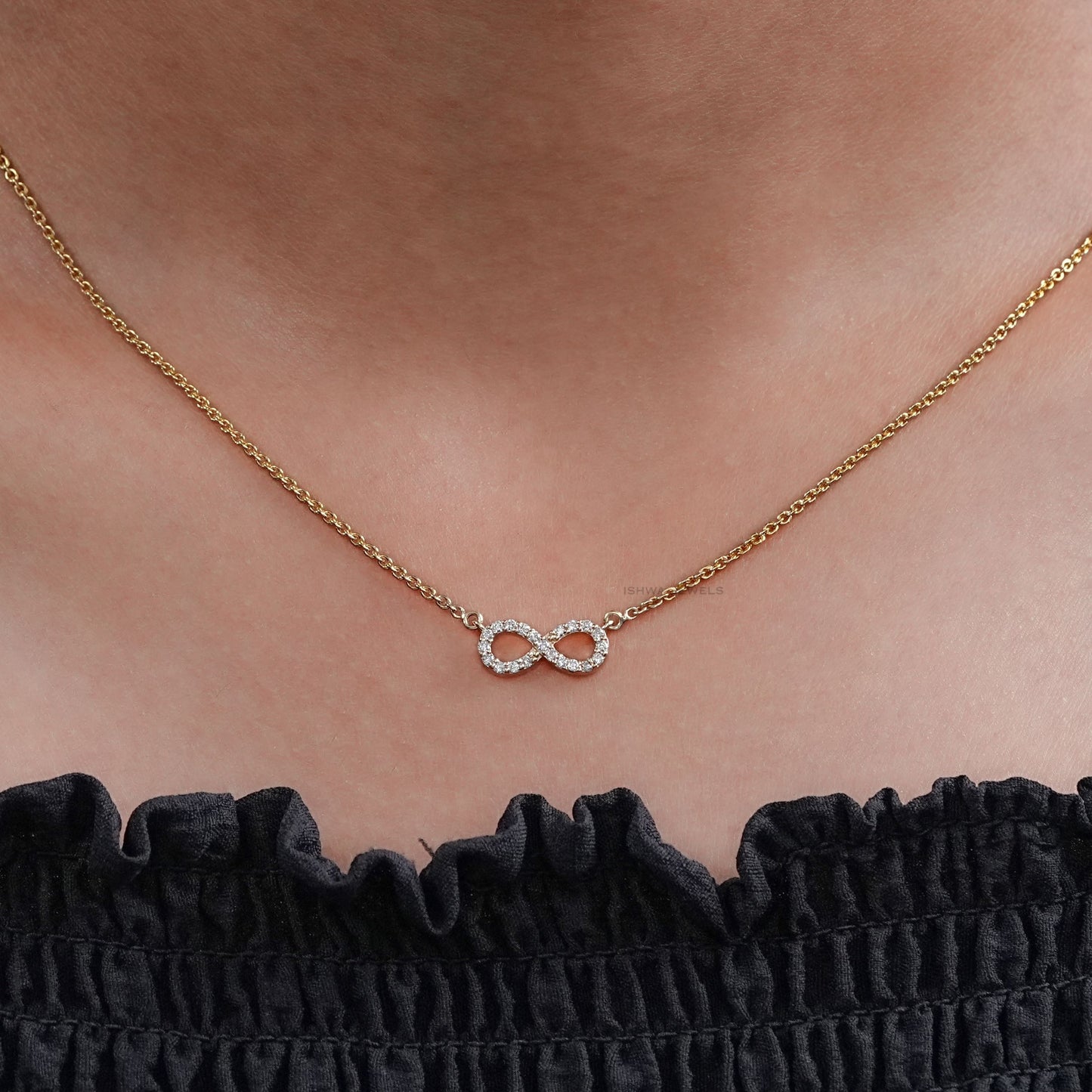 Round Lab Diamond Infinity Necklace