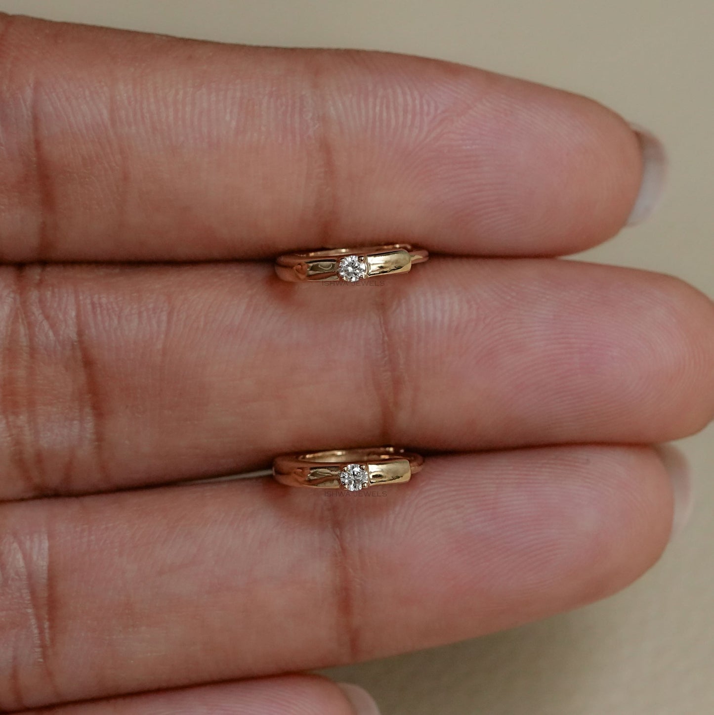 Single Round Diamond Hoop Earring