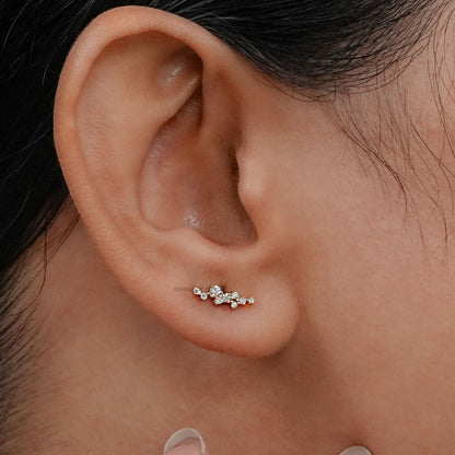 Round Diamond Minimal Stud Earring