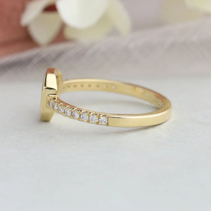 Asscher Portrait Cut Solitaire  Accent  Ring