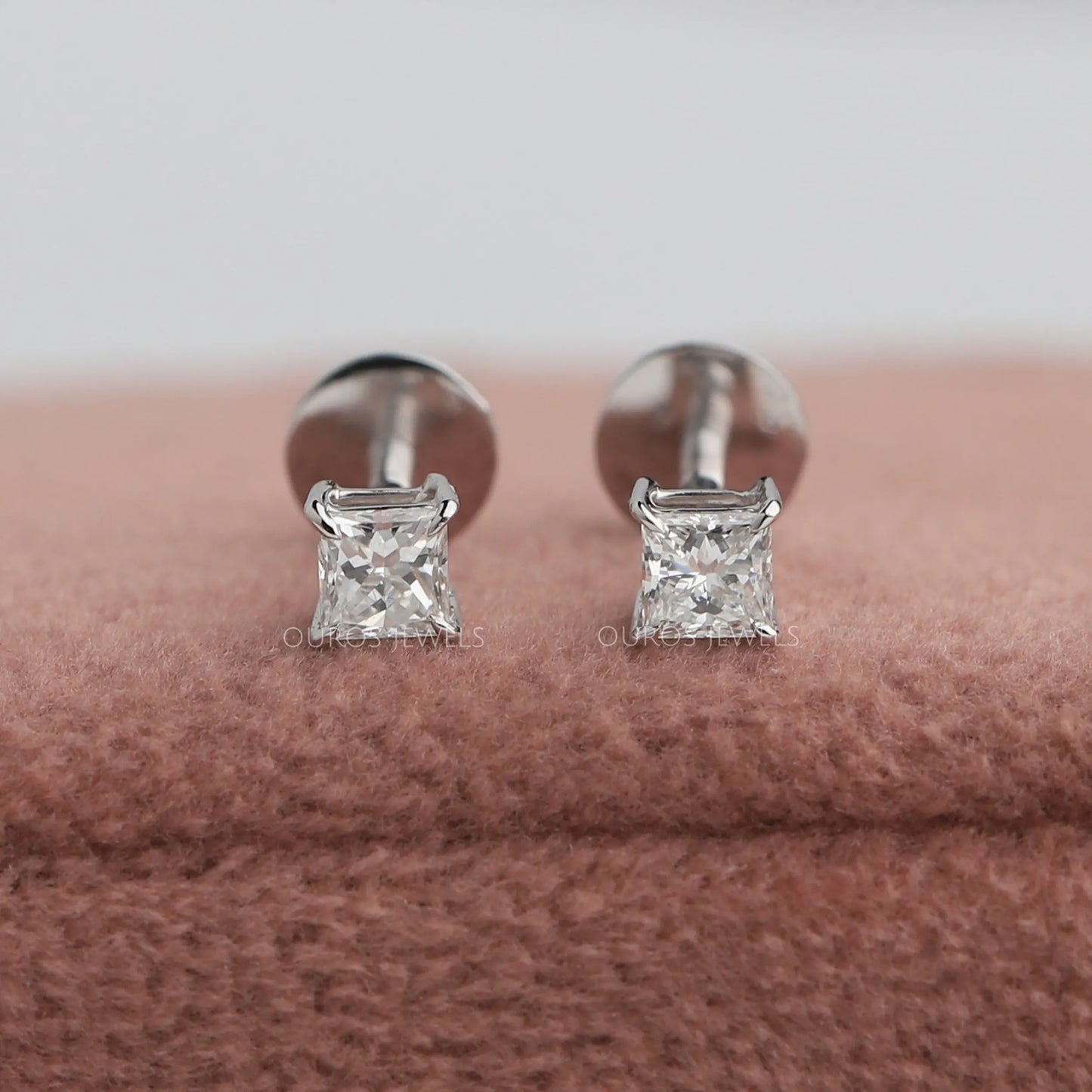Princess Cut Lab Diamond Stud Earrings