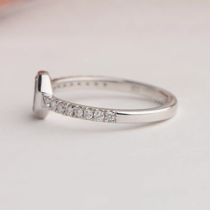 Octagon  Cut Lab Solitaire  Accent Ring