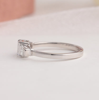 Emerald Diamond Three Stone Ring