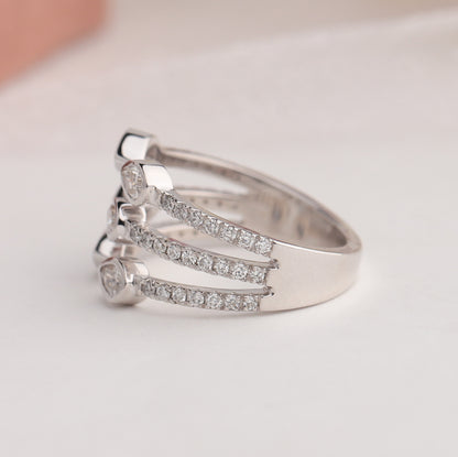 Pear Diamond Bezel Set Open  Band