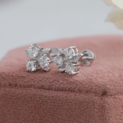 Twisted Round  Cut  Stud  Earrings