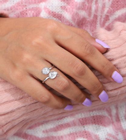 Pear & Oval Toi Et Moi Ring