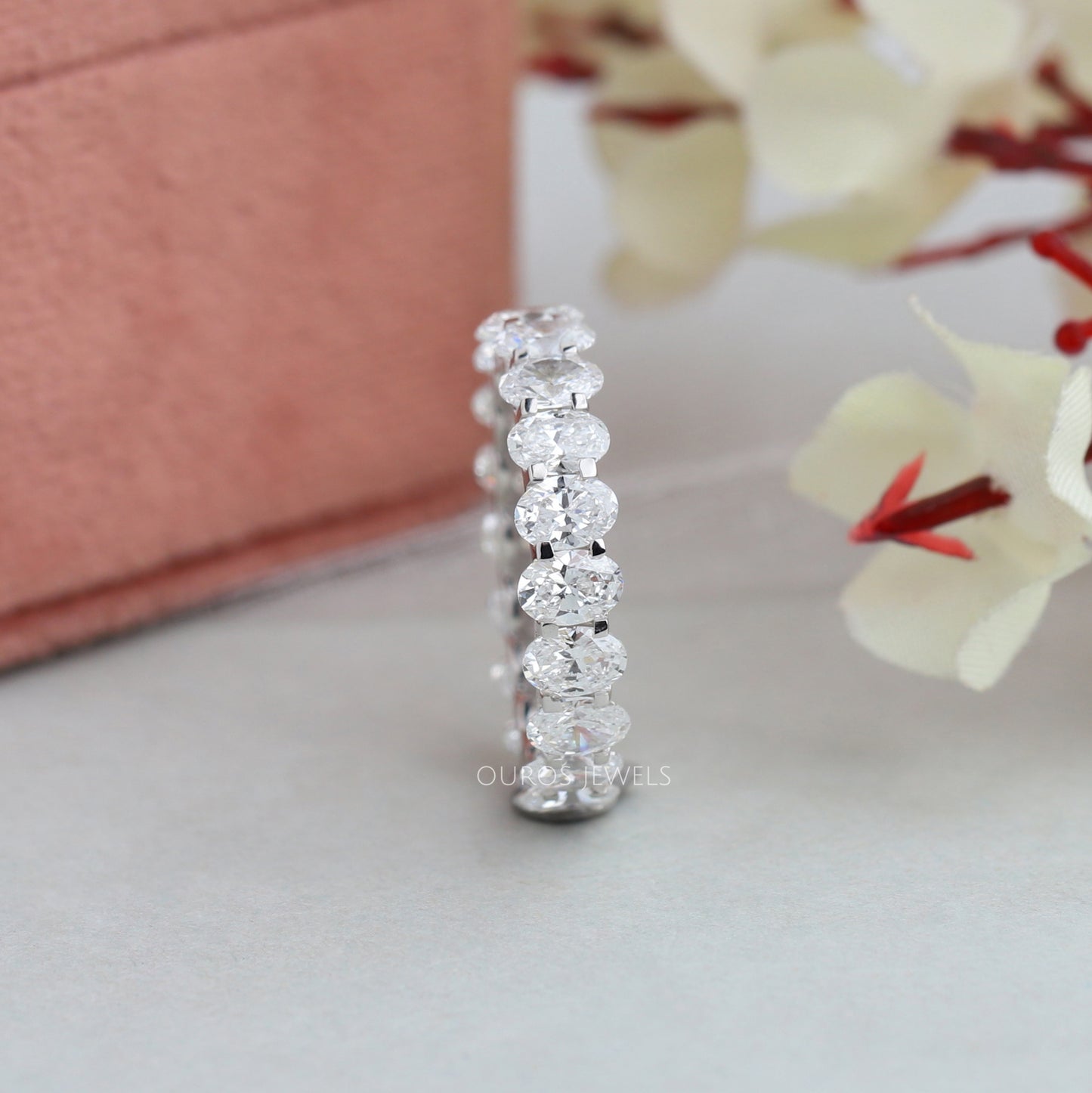 Lab Diamond Oval Cut Lab  Diamond Band
