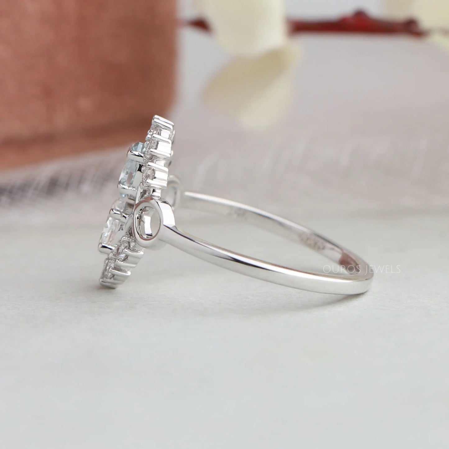 White Gold Oval  Cut Infinity Dainty Ring